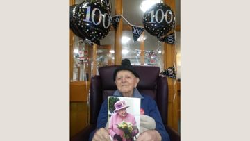 Glasgow care home Resident receives gifts from the Navy and the Queen on his 100th birthday